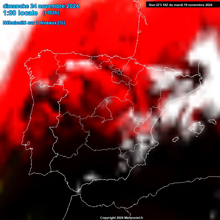 Modele GFS - Carte prvisions 