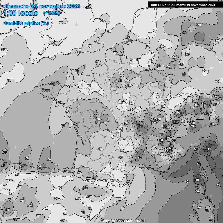 Modele GFS - Carte prvisions 