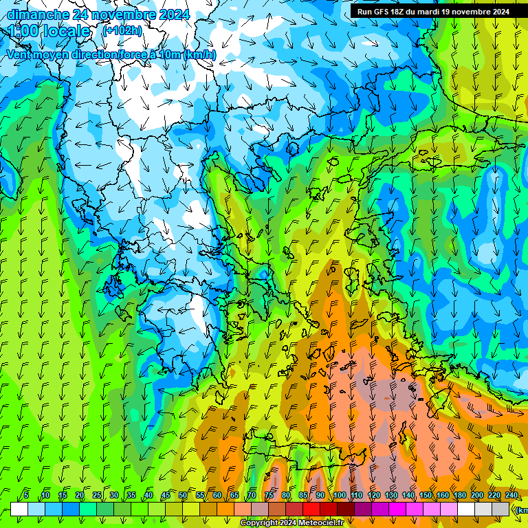 Modele GFS - Carte prvisions 