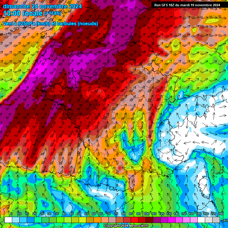 Modele GFS - Carte prvisions 