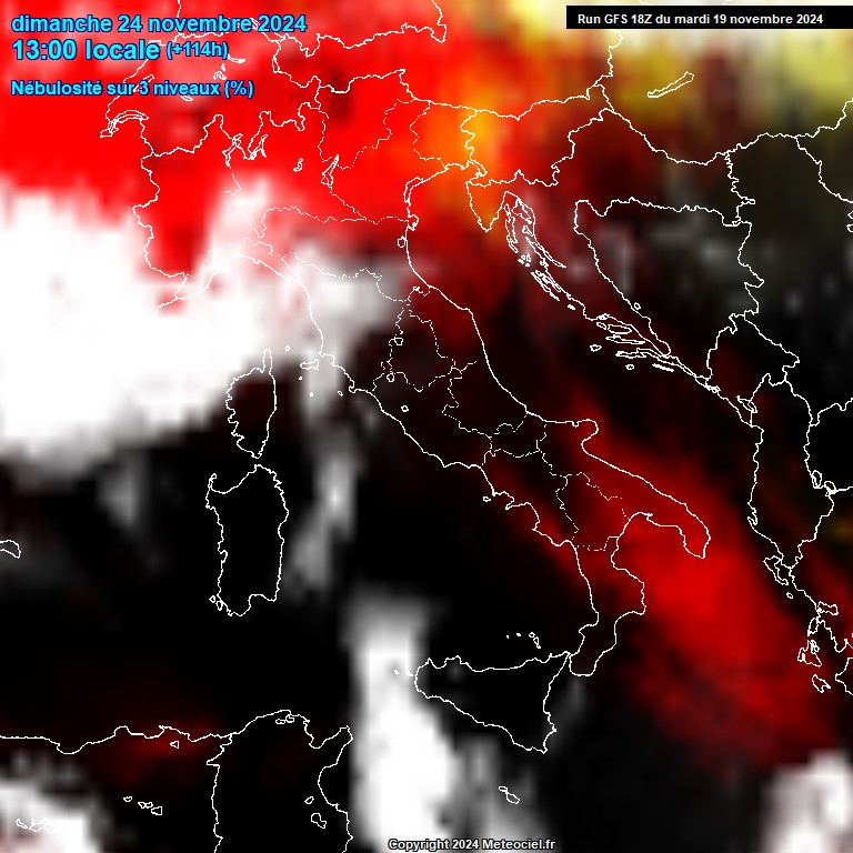 Modele GFS - Carte prvisions 