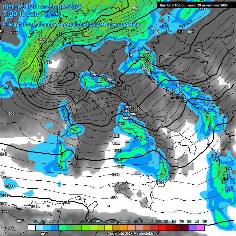 Modele GFS - Carte prvisions 