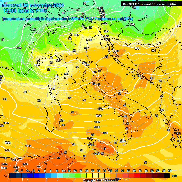 Modele GFS - Carte prvisions 