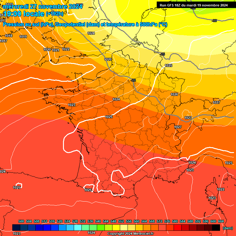 Modele GFS - Carte prvisions 