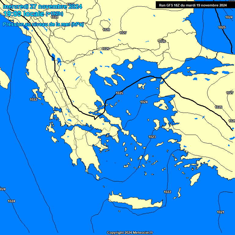 Modele GFS - Carte prvisions 