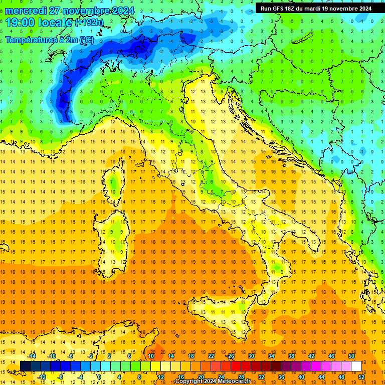 Modele GFS - Carte prvisions 