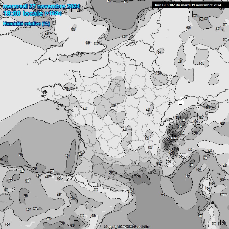 Modele GFS - Carte prvisions 