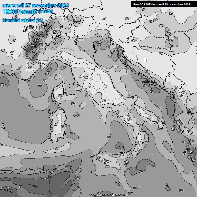 Modele GFS - Carte prvisions 