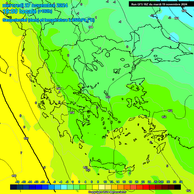 Modele GFS - Carte prvisions 