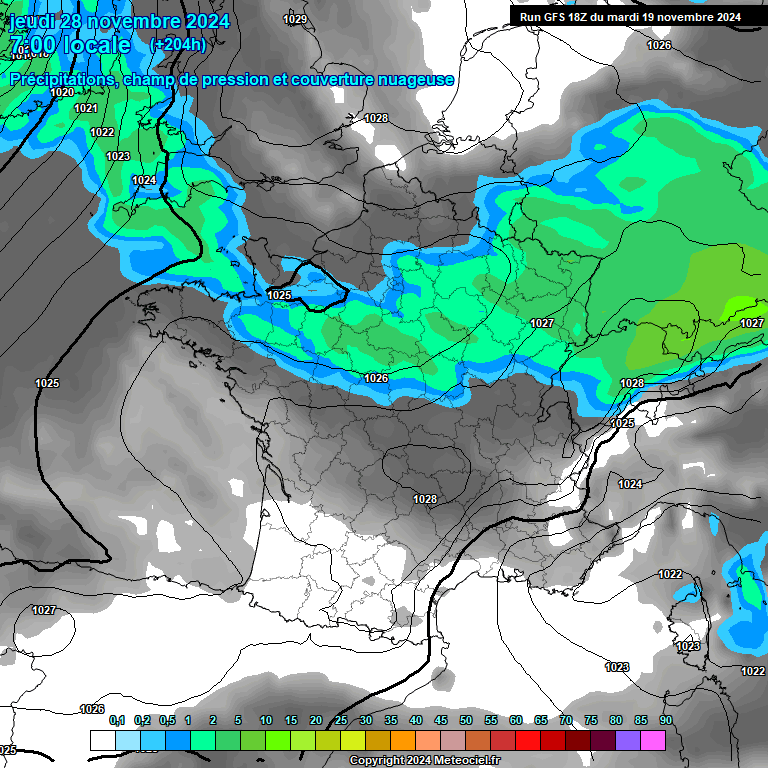 Modele GFS - Carte prvisions 