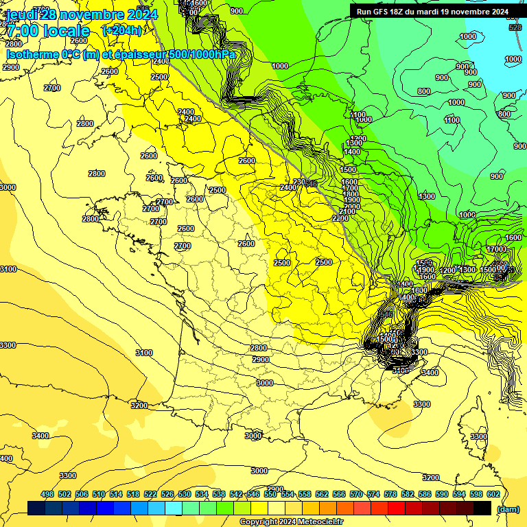 Modele GFS - Carte prvisions 