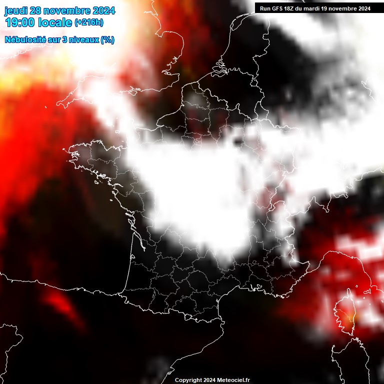 Modele GFS - Carte prvisions 