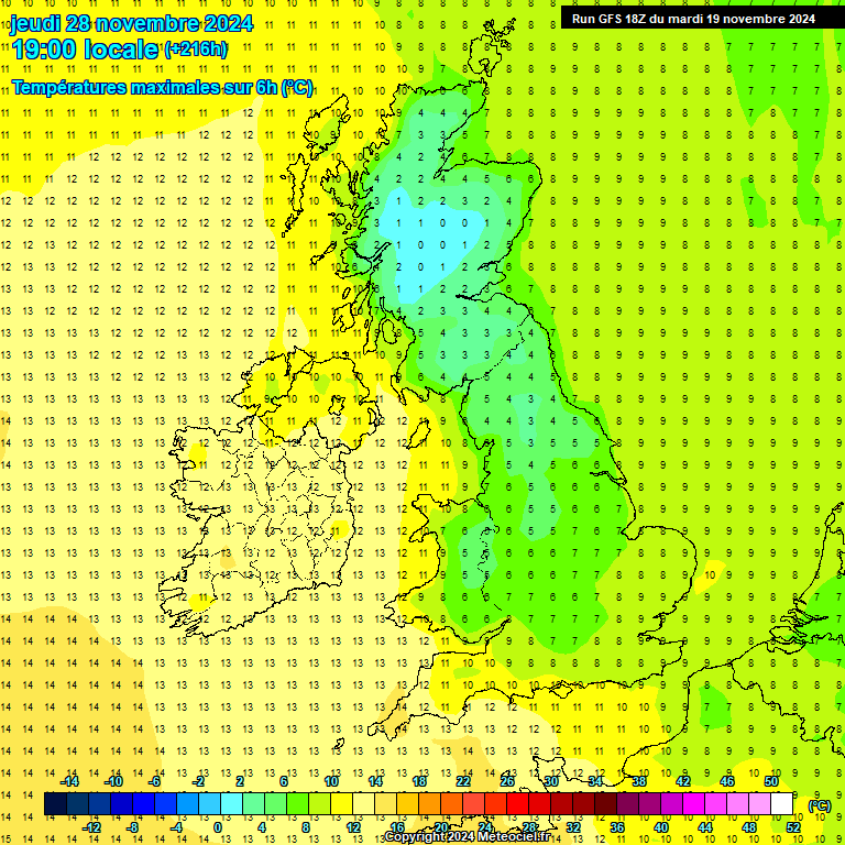 Modele GFS - Carte prvisions 