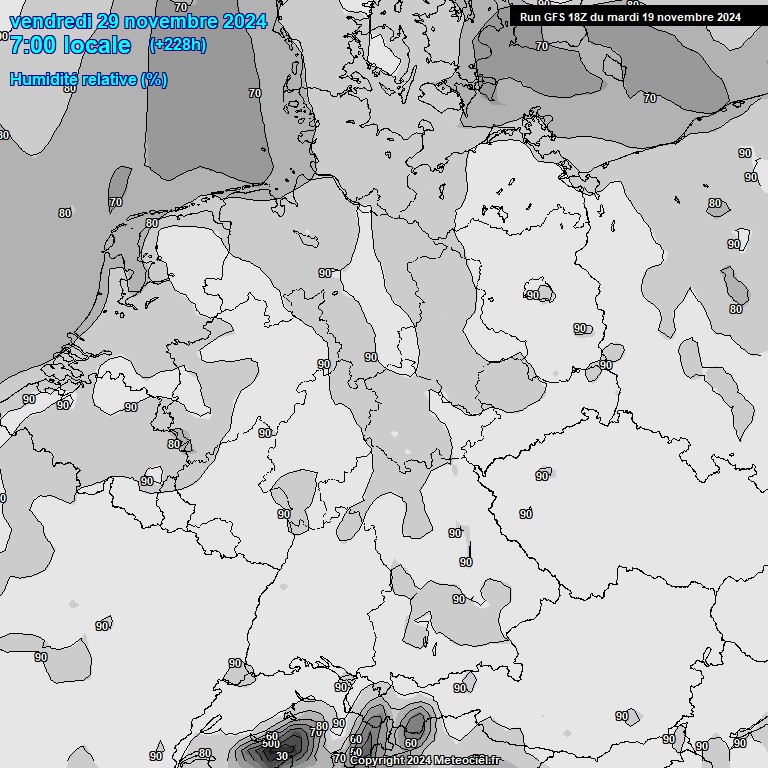 Modele GFS - Carte prvisions 