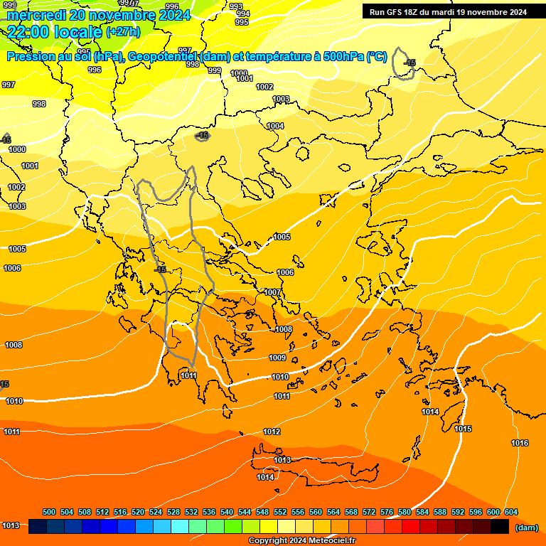 Modele GFS - Carte prvisions 