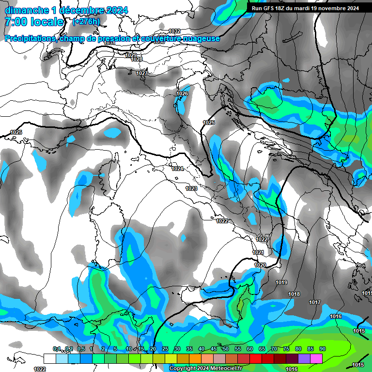 Modele GFS - Carte prvisions 