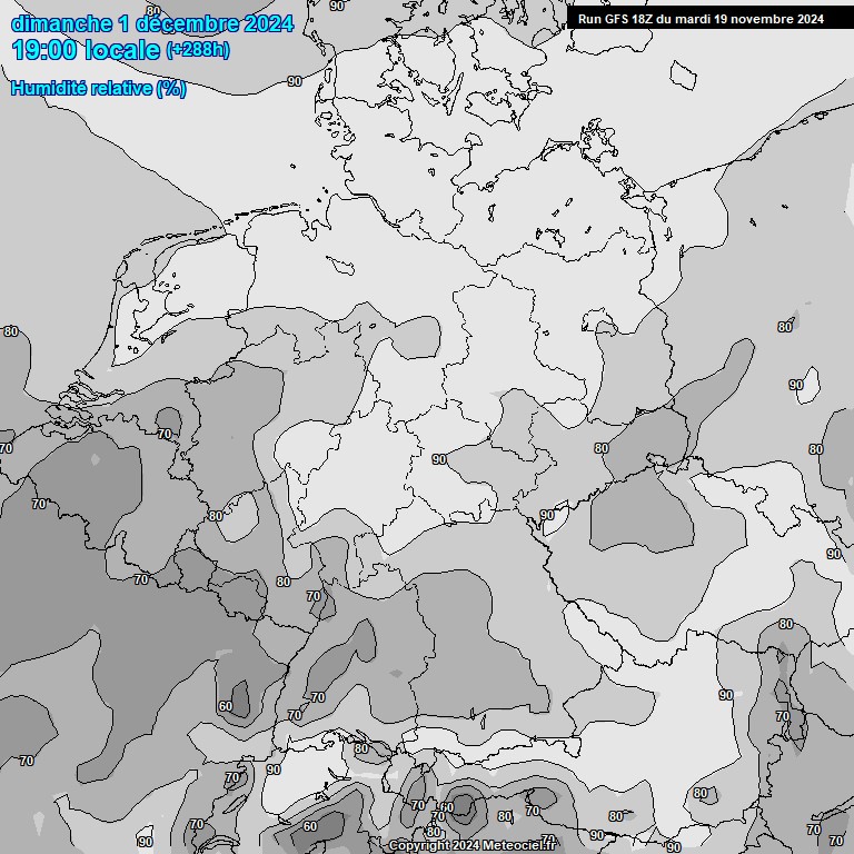 Modele GFS - Carte prvisions 