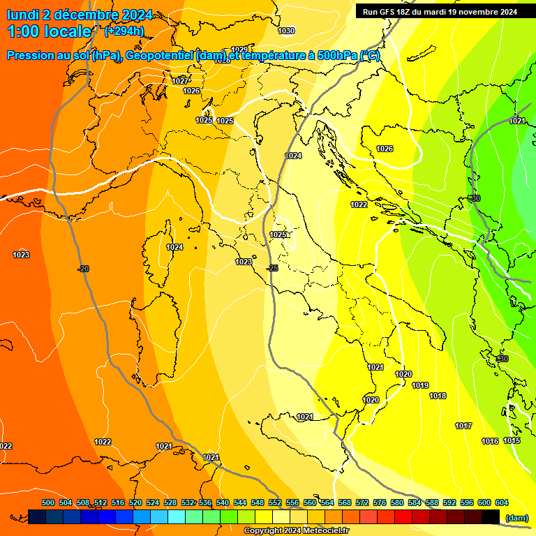 Modele GFS - Carte prvisions 