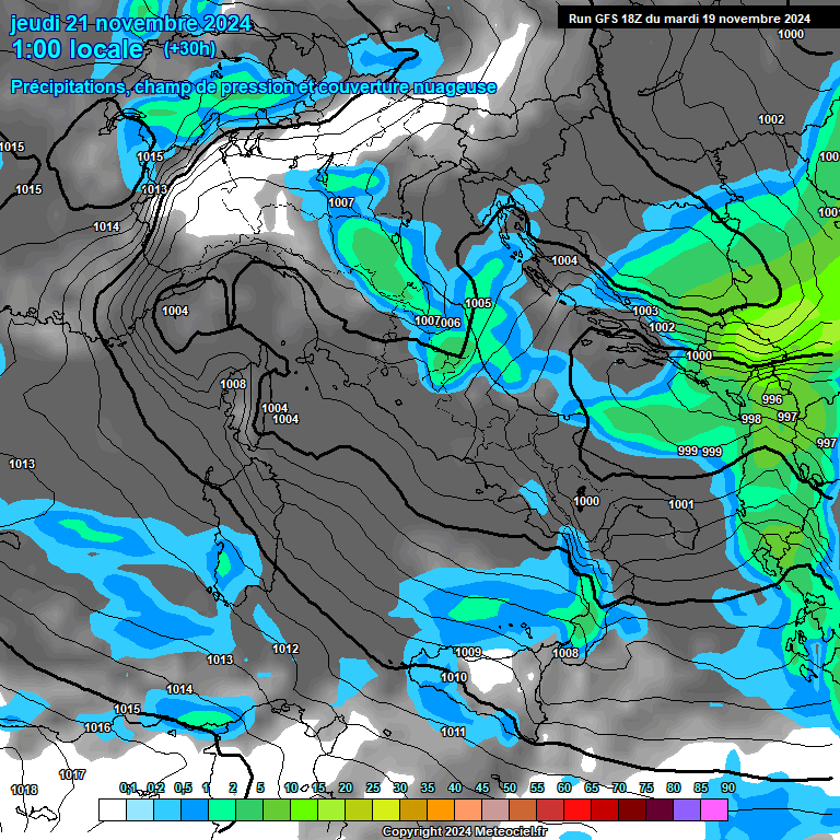 Modele GFS - Carte prvisions 