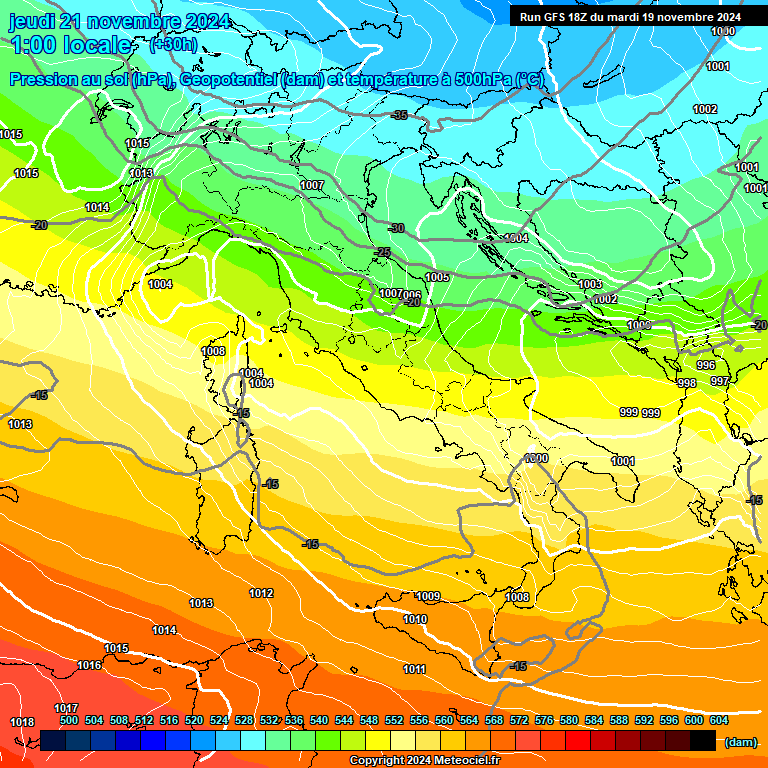 Modele GFS - Carte prvisions 