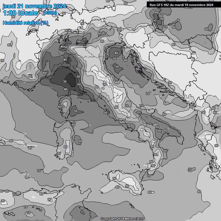 Modele GFS - Carte prvisions 