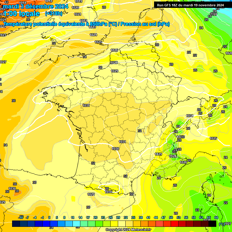 Modele GFS - Carte prvisions 