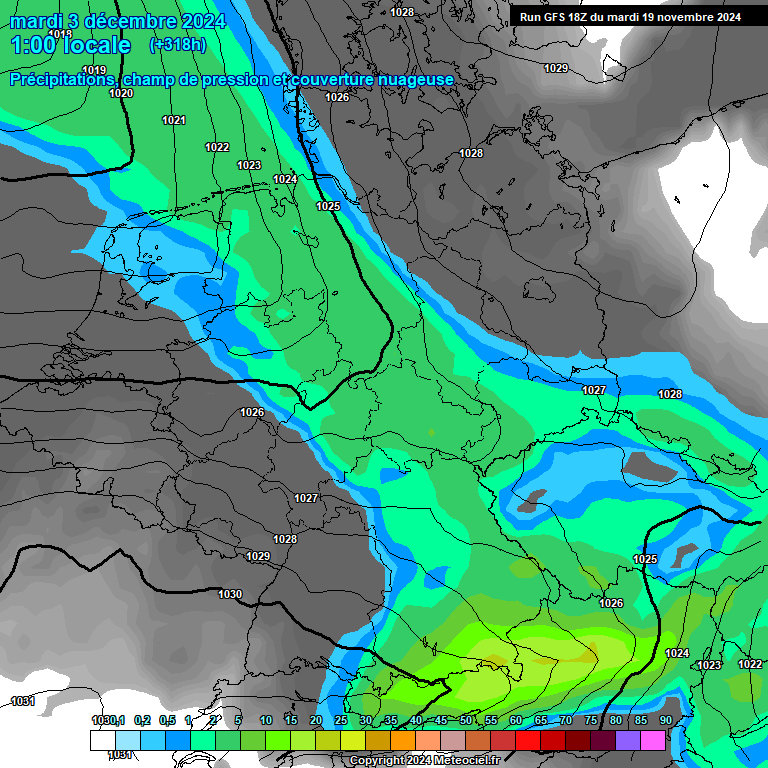 Modele GFS - Carte prvisions 