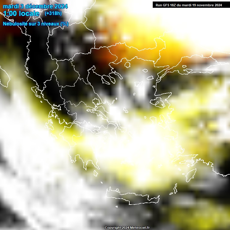 Modele GFS - Carte prvisions 