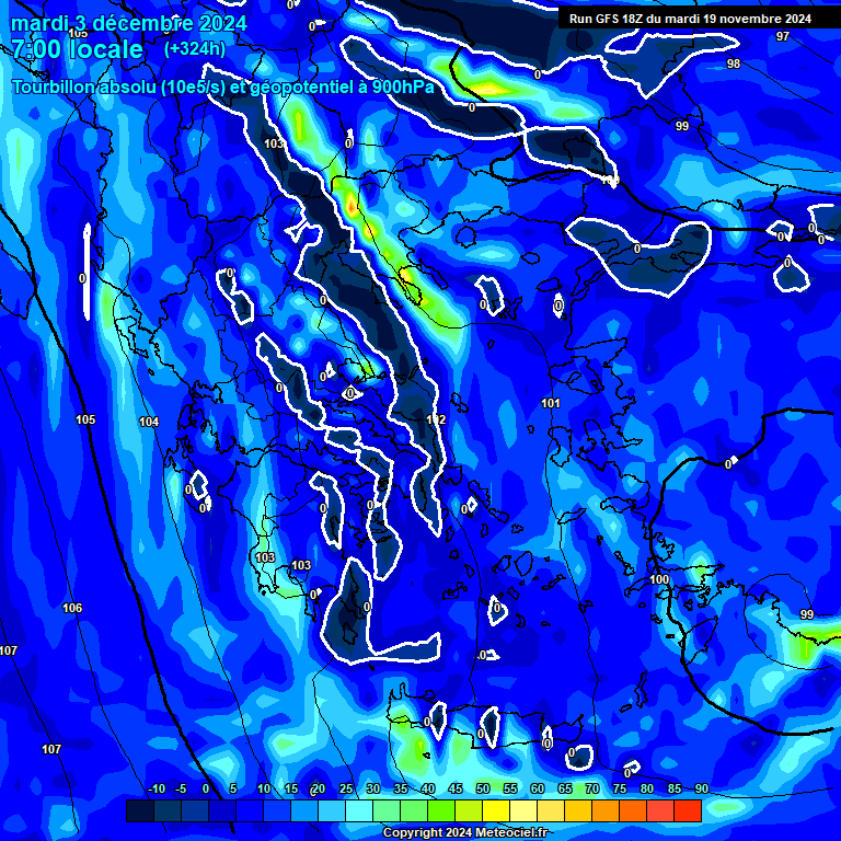 Modele GFS - Carte prvisions 