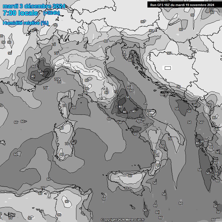 Modele GFS - Carte prvisions 