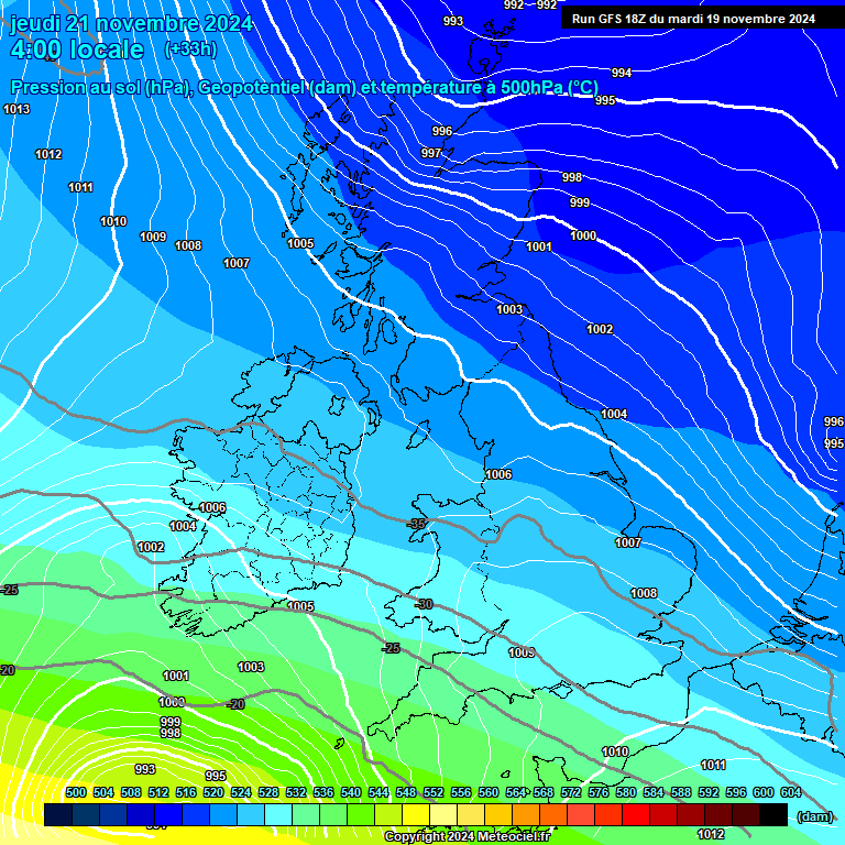 Modele GFS - Carte prvisions 