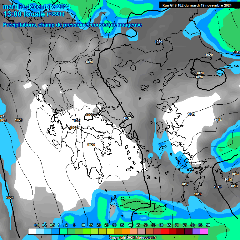 Modele GFS - Carte prvisions 