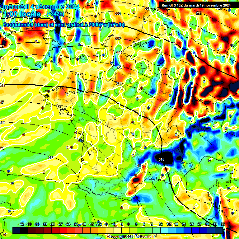 Modele GFS - Carte prvisions 