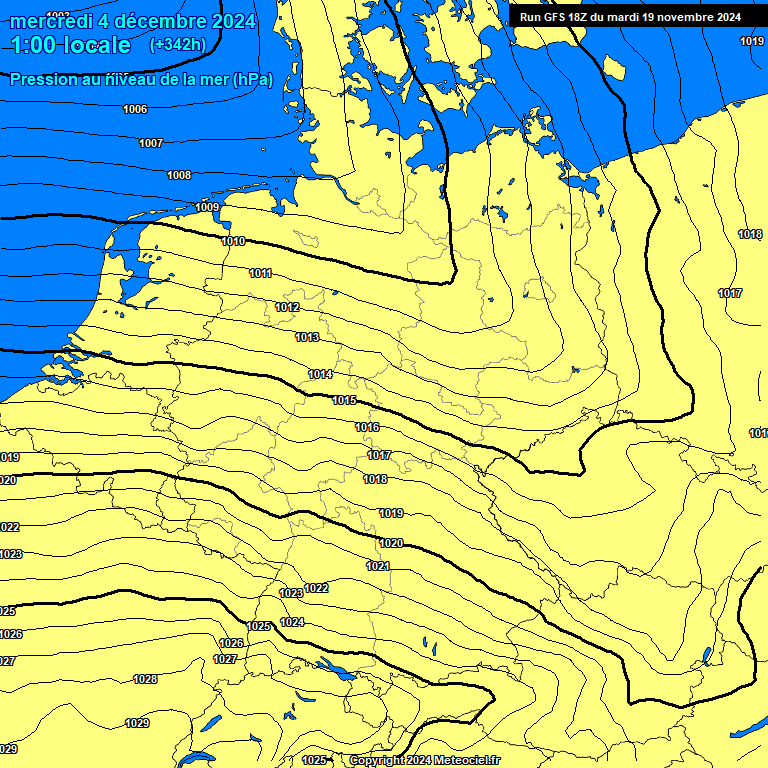 Modele GFS - Carte prvisions 