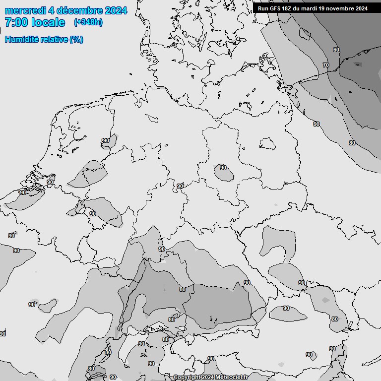 Modele GFS - Carte prvisions 