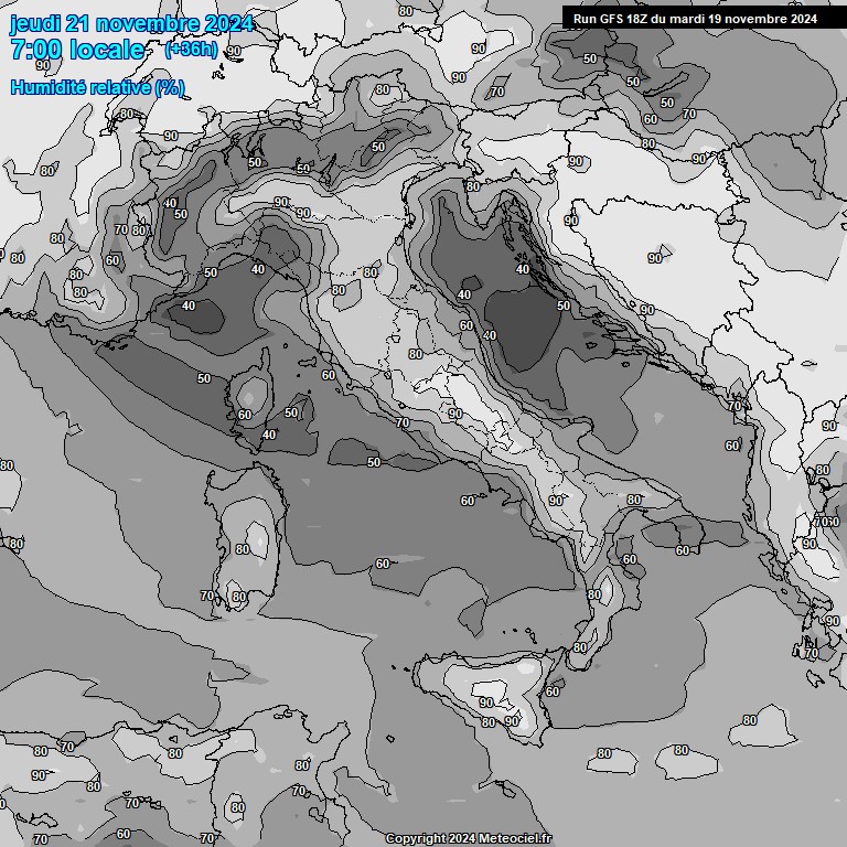 Modele GFS - Carte prvisions 