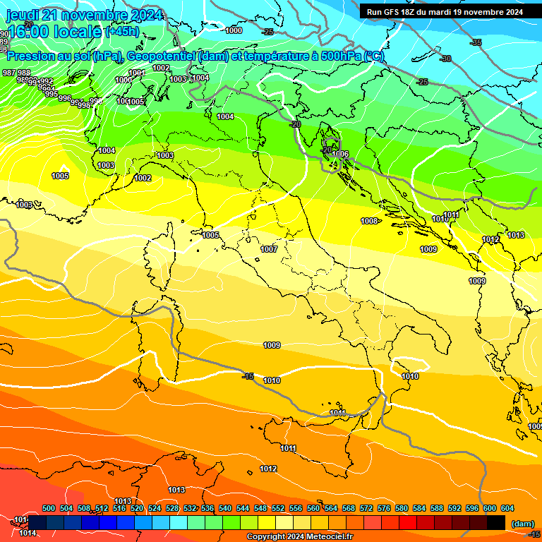 Modele GFS - Carte prvisions 