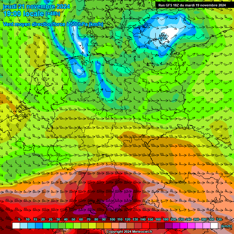 Modele GFS - Carte prvisions 