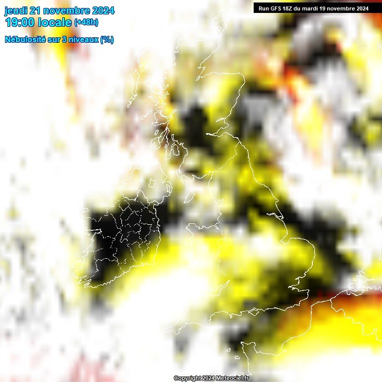 Modele GFS - Carte prvisions 