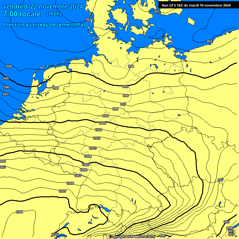 Modele GFS - Carte prvisions 