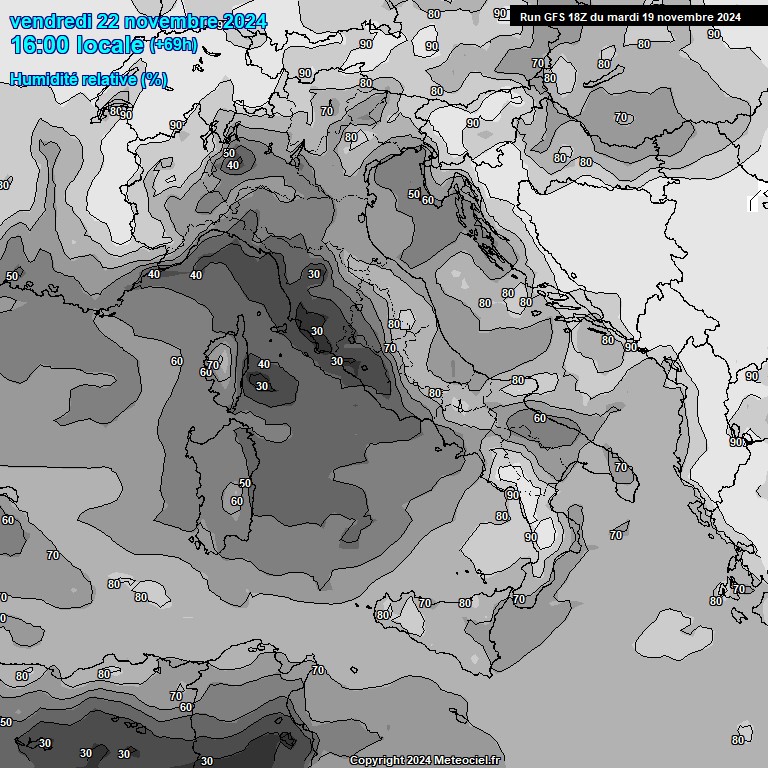 Modele GFS - Carte prvisions 