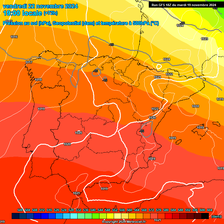 Modele GFS - Carte prvisions 