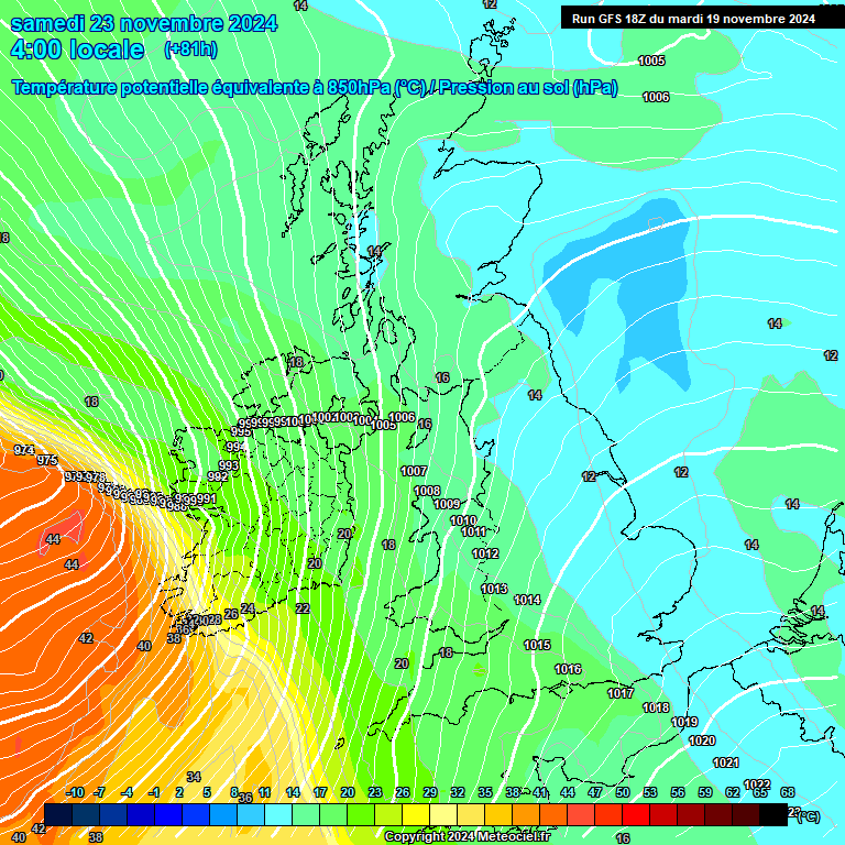 Modele GFS - Carte prvisions 