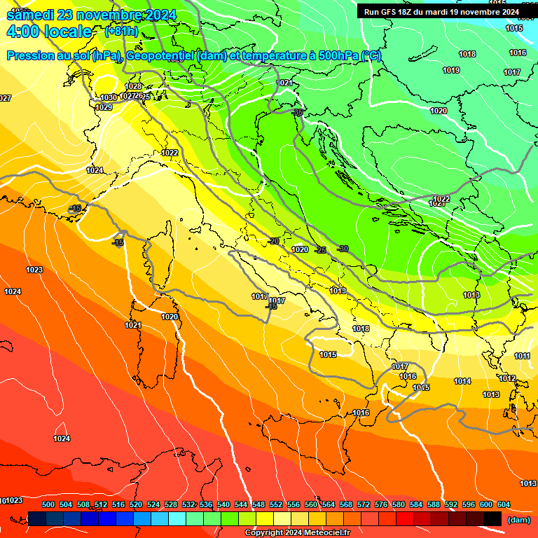 Modele GFS - Carte prvisions 