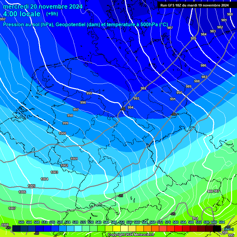 Modele GFS - Carte prvisions 