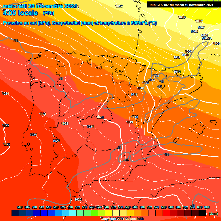 Modele GFS - Carte prvisions 