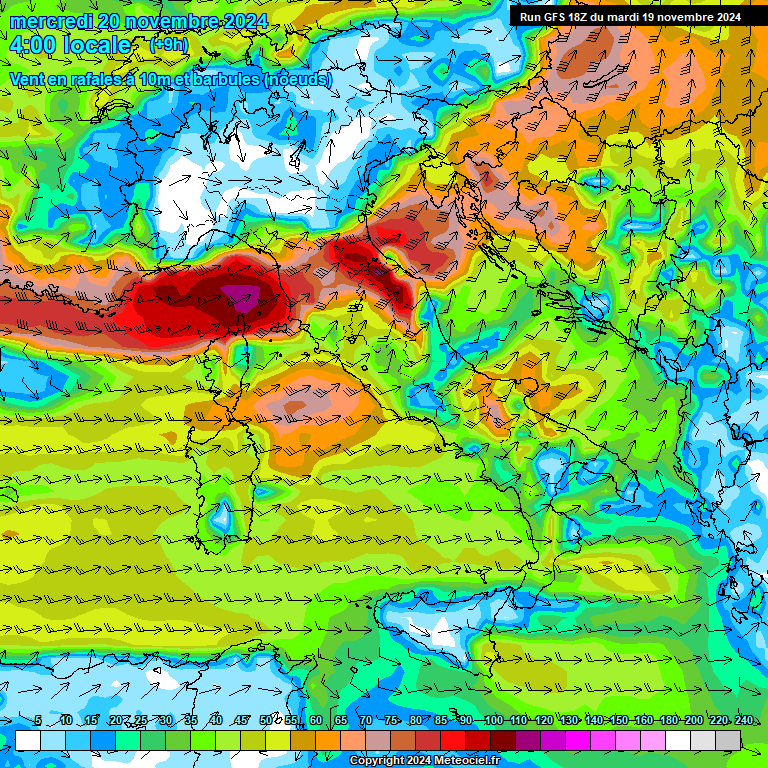 Modele GFS - Carte prvisions 