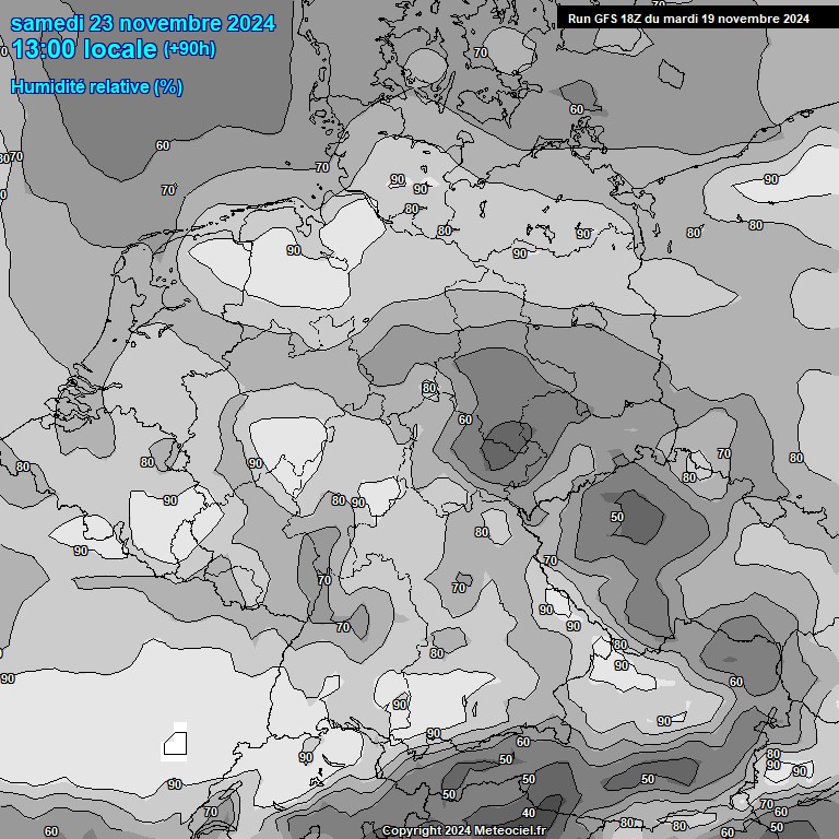 Modele GFS - Carte prvisions 