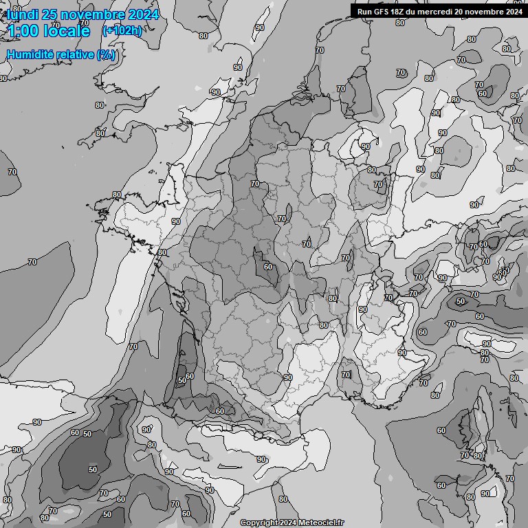 Modele GFS - Carte prvisions 