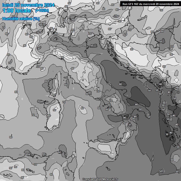 Modele GFS - Carte prvisions 